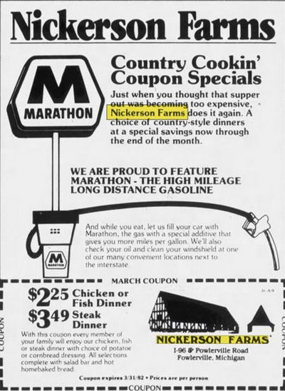 Nickerson Farms - Mar 1982 Ad